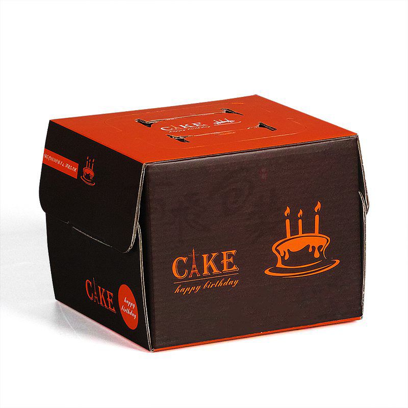 Disposable Paper Packaging Cardboard Big Black Cake Box Birthday Cake Box with Clear Window Clear Gift Box