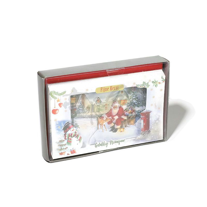 3d Handmade Wholesale Laser Cut Paper Magic Christmas Greeting Gift Cards with Envelope