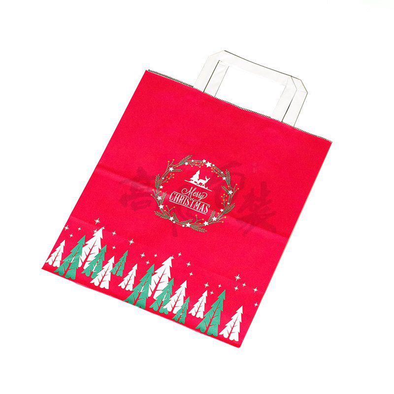 Recycled Custom Printed Christmas Washable Kraft Retail Paper Shopping Packaging Bags