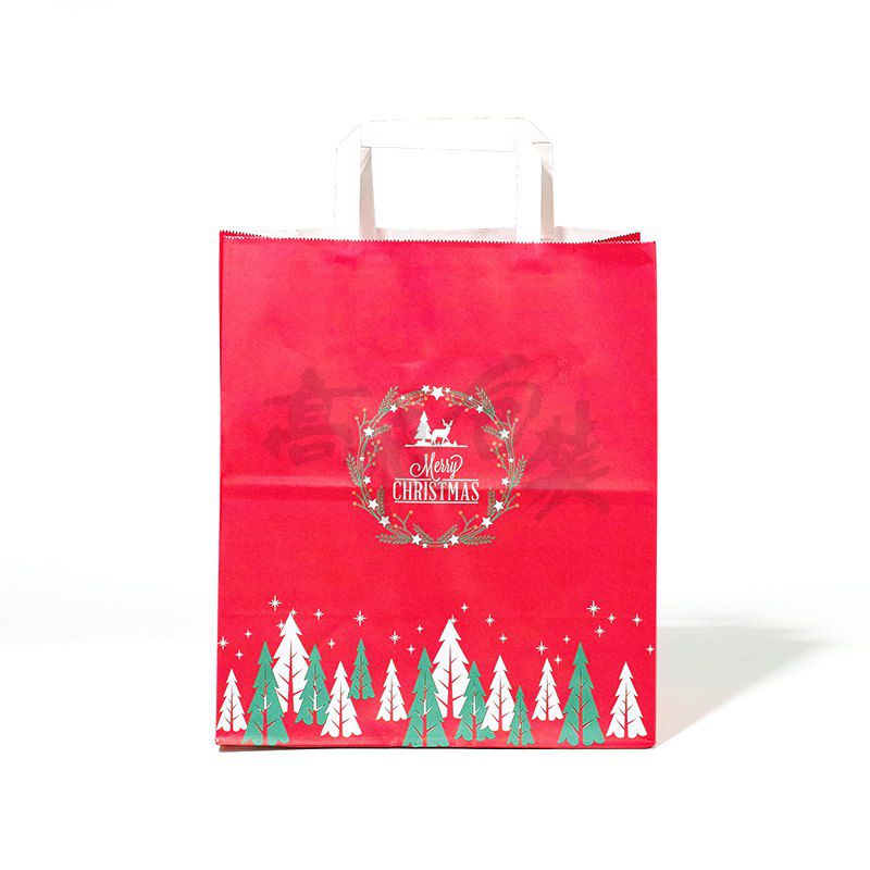 Recycled Custom Printed Christmas Washable Kraft Retail Paper Shopping Packaging Bags