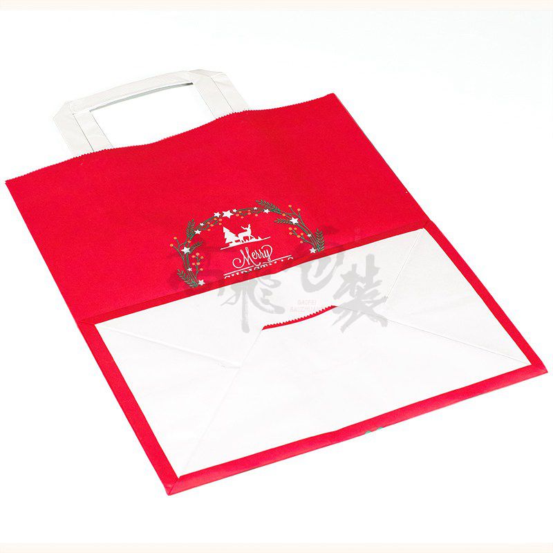 Recycled Custom Printed Christmas Washable Kraft Retail Paper Shopping Packaging Bags