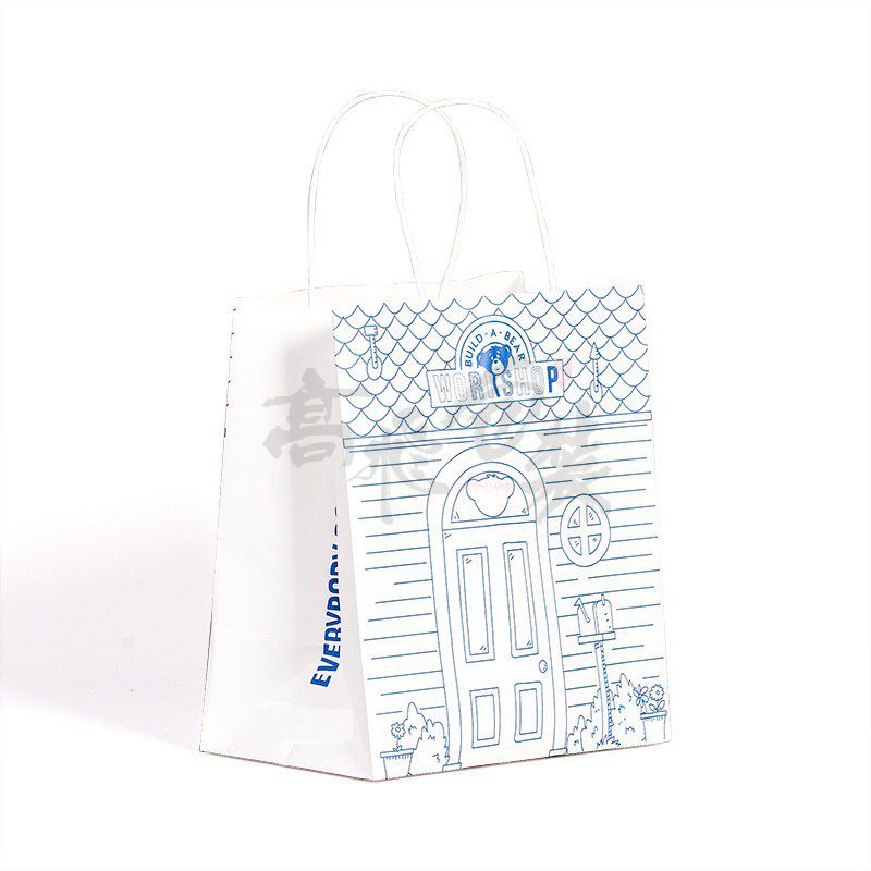 OEM Custom Luxury Gift Craft Shopping White Kraft Paper Bag With Handle Manufacturer Gift Paper Bag