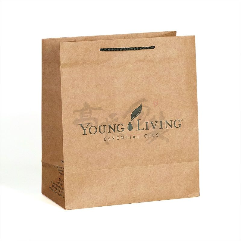 Recycled brown kraft paper bag with your own logo for shopping