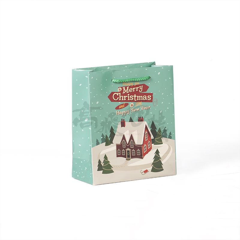 Factory Wholesale Custom Merry Christmas Paper Gift Bag With Handles
