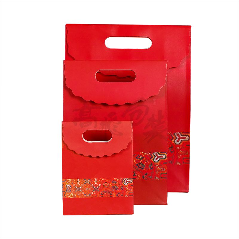 OEM Wholesale Wedding Craft Die Cut Hande Paper Gift Bag with Custom Logo for candy