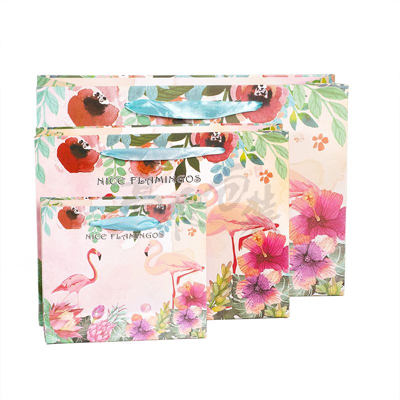 Laminated printed die cut packaging paper shopping bags for clothes