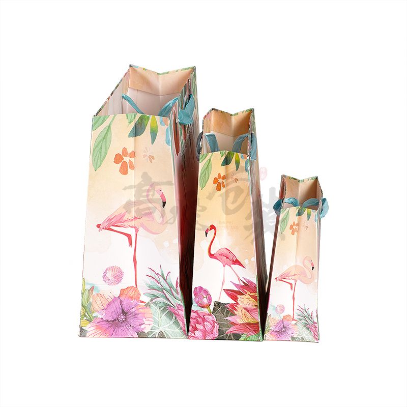 Laminated printed die cut packaging paper shopping bags for clothes