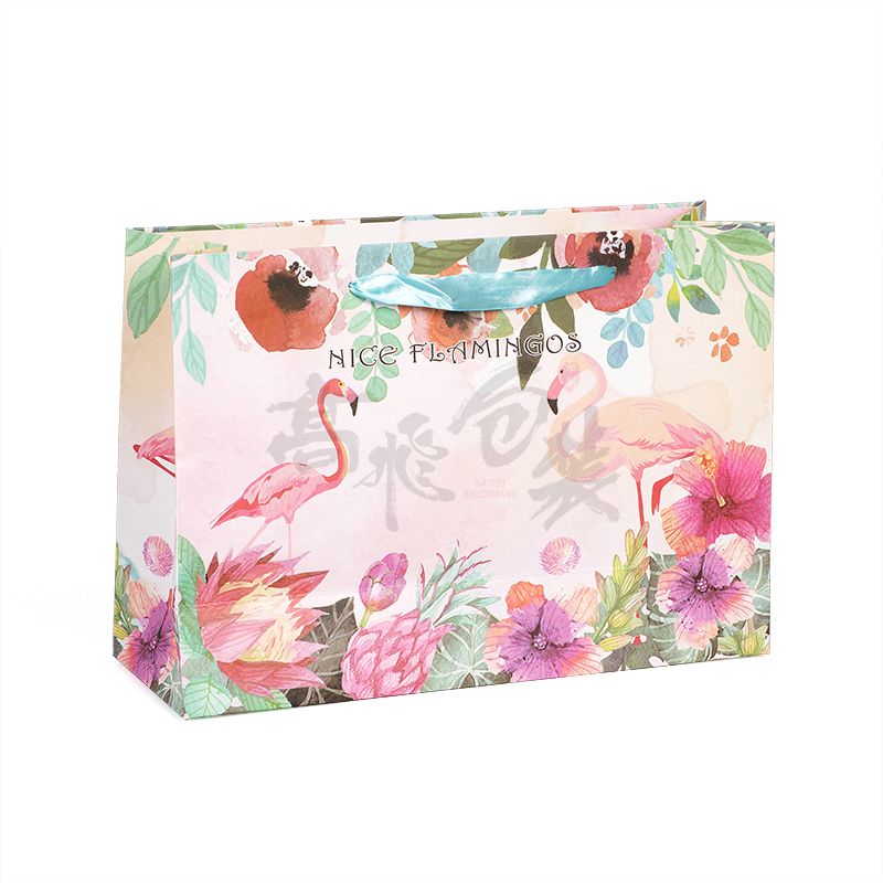 Laminated printed die cut packaging paper shopping bags for clothes