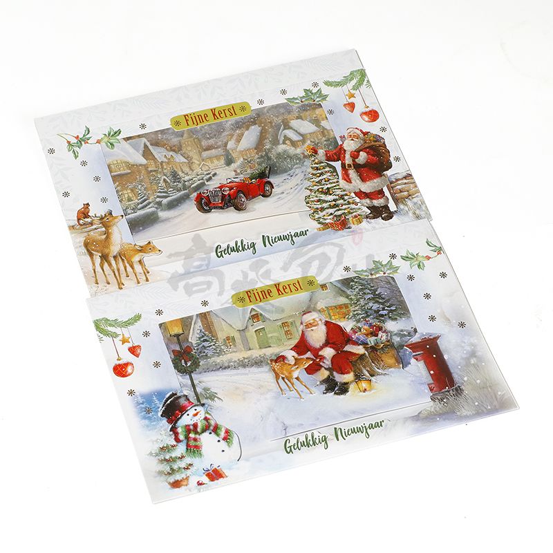 3d Handmade Wholesale Laser Cut Paper Magic Christmas Greeting Gift Cards With Envelope