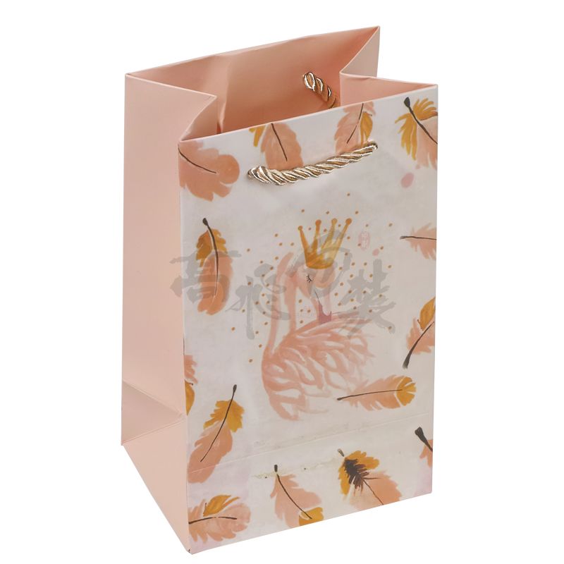 Pink Christmas Gift Paper Packaging Bags Custom With Logos