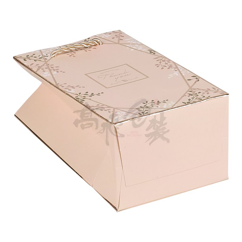 Pink Retail Christmas Makeup Packaging Paper Bags With Handles And Logo For Jewelry