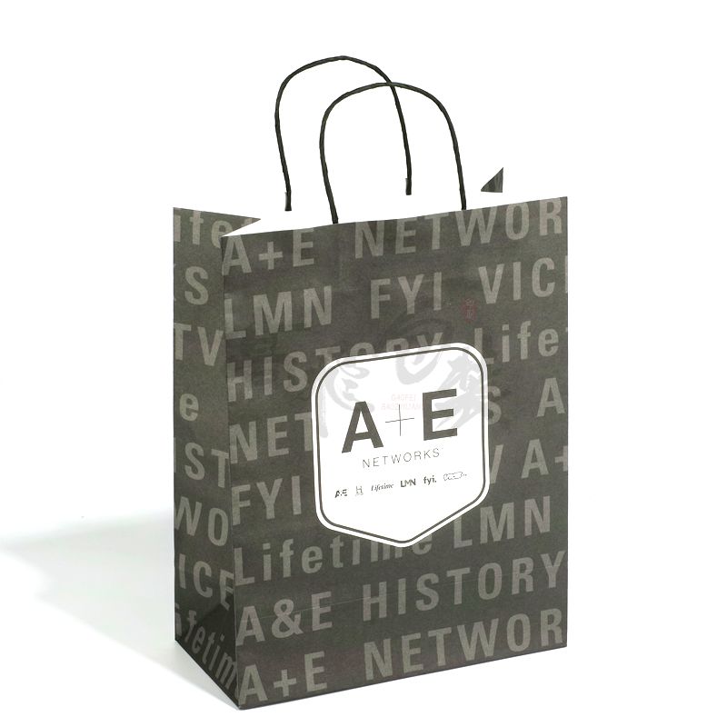 kraft jean packaging paper gift bags with ribbon handle in bulk wholesale for clothing