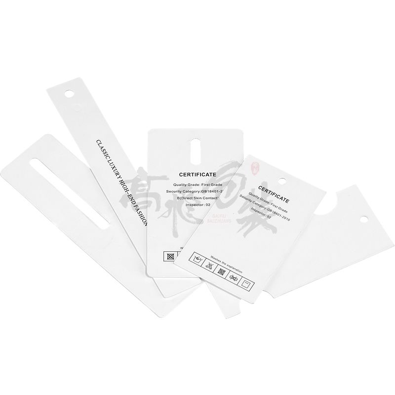 Custom Swing Hang Tags New China Label Designs Clothing Garment Pant Logo Tag