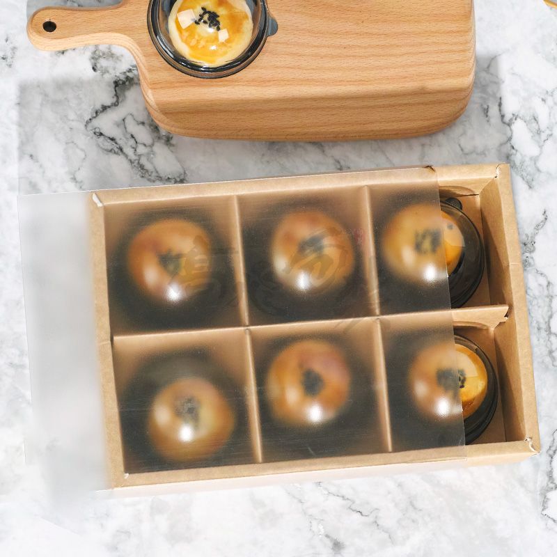 Custom Foldable Food Grade Kraft Cardboard Egg Tart Cookie Gift Box Moon Cake Cupcake Paper Drawer Box