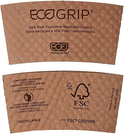 Kraft Corrugated Paper Disposable Hot Drink Holder for 10oz, 12oz, 16oz, 20oz Coffee Milk Cup Sleeves