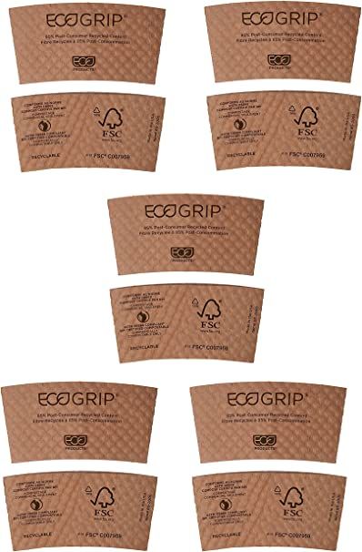 Kraft Corrugated Paper Disposable Hot Drink Holder for 10oz, 12oz, 16oz, 20oz Coffee Milk Cup Sleeves