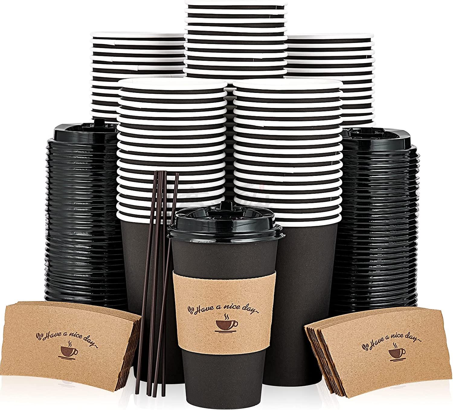 Custom Corrugated Jacket Cafe Drink Disposable Coffee,Milk Paper Cup Sleeves Reusable Holder Cardboard For Hot Drinks