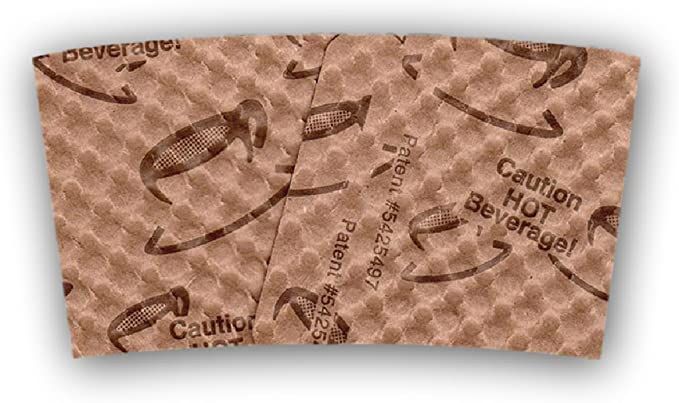 Kraft Corrugated Paper Hot Coffee Milk Tea Beverage And Hand Protector Cup Sleeve With Printing