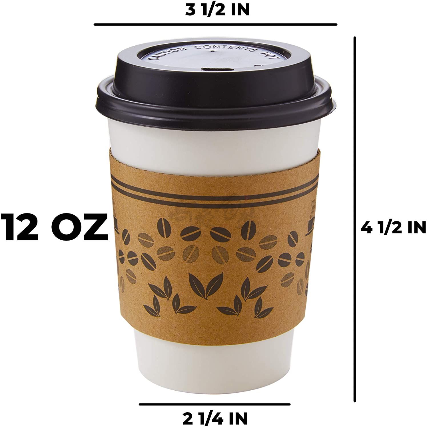 Custom Disposable Biodegradable Compostable Corrugated Kraft Paper Cup Sleeve Java Jackets Bulk Hot Coffee Sleeves Printing