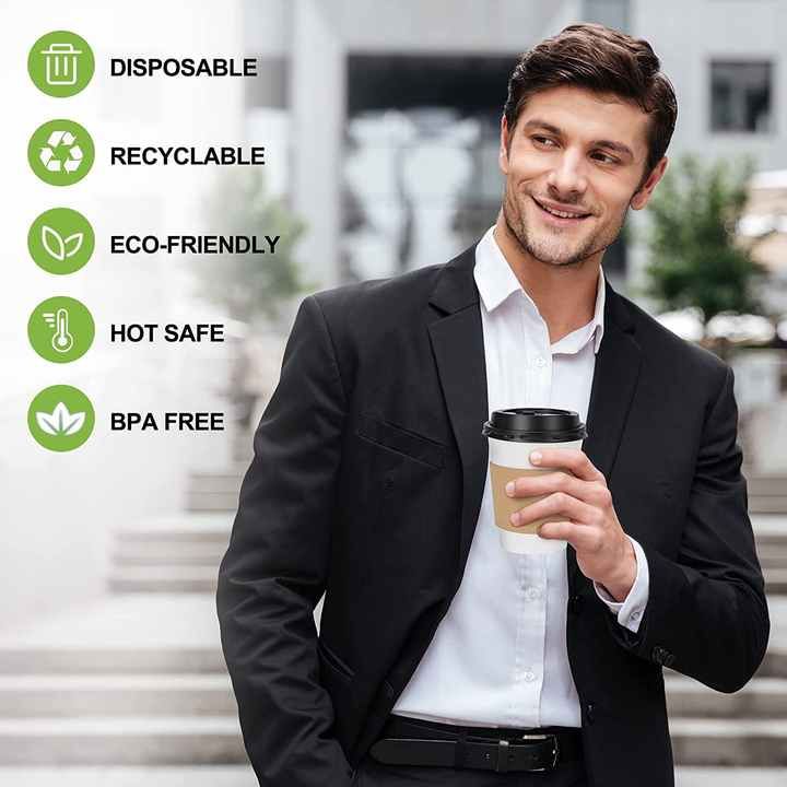 FSC Customized Printed Reusable Paper Sleeve For Hot Drink Kraft Coffee Cup Sleeve Holder