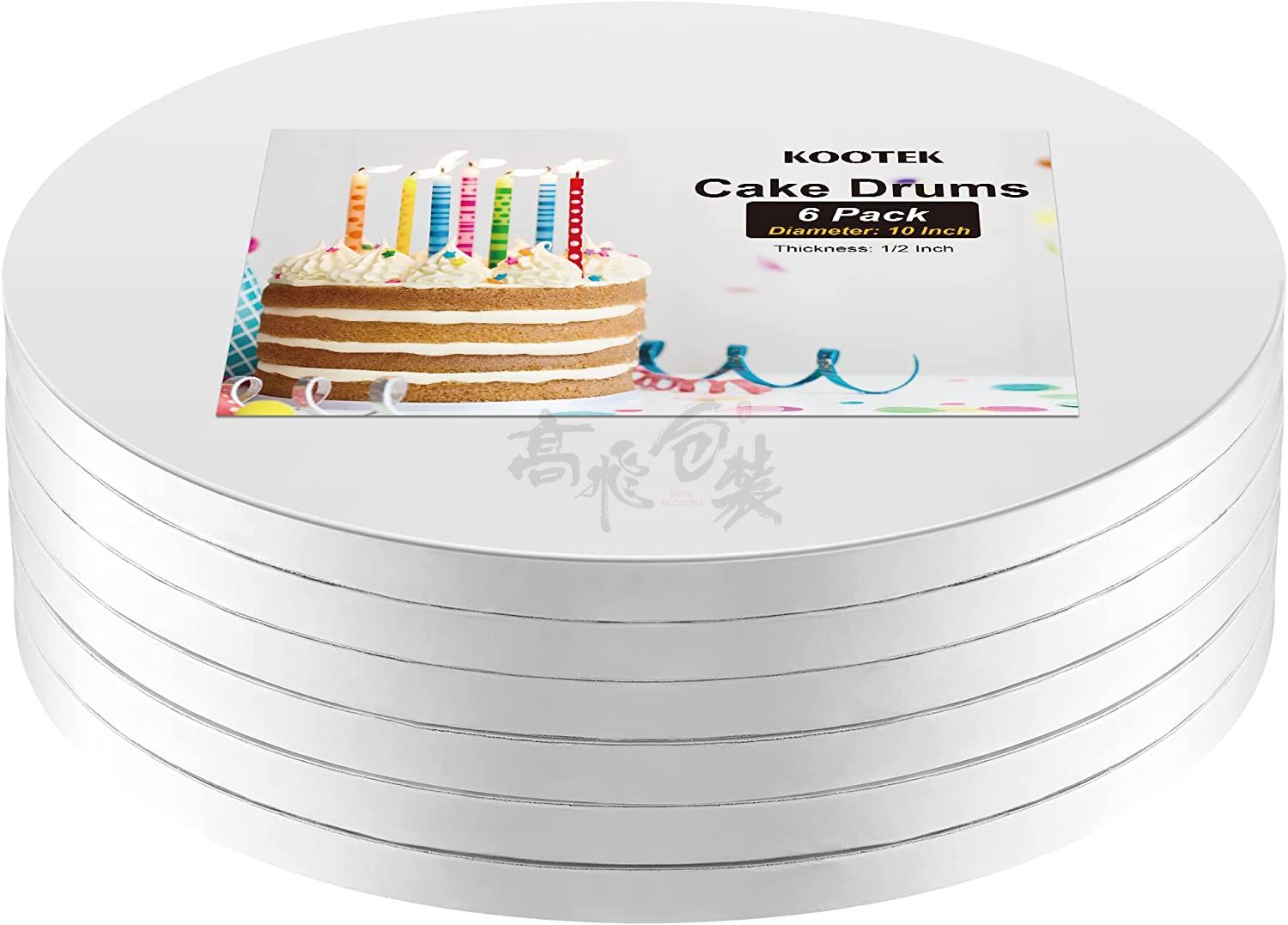 Cake Boards 12 Inch Round Cake Base, 1/2Inch Thick Cake Drums, Cake Decorating Corrugated Cardboard For Cakes