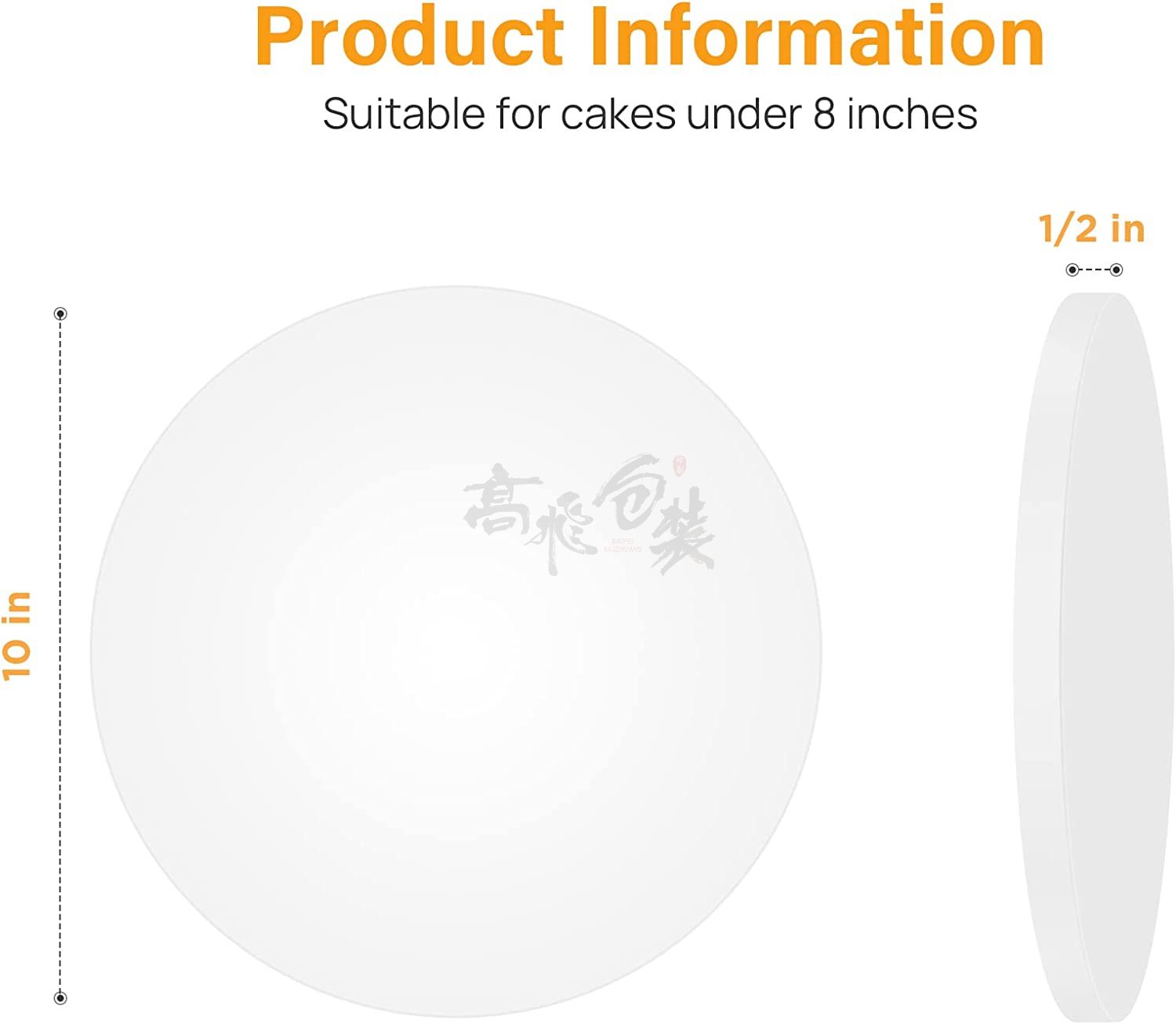 Cake Boards 12 Inch Round Cake Base, 1/2Inch Thick Cake Drums, Cake Decorating Corrugated Cardboard For Cakes