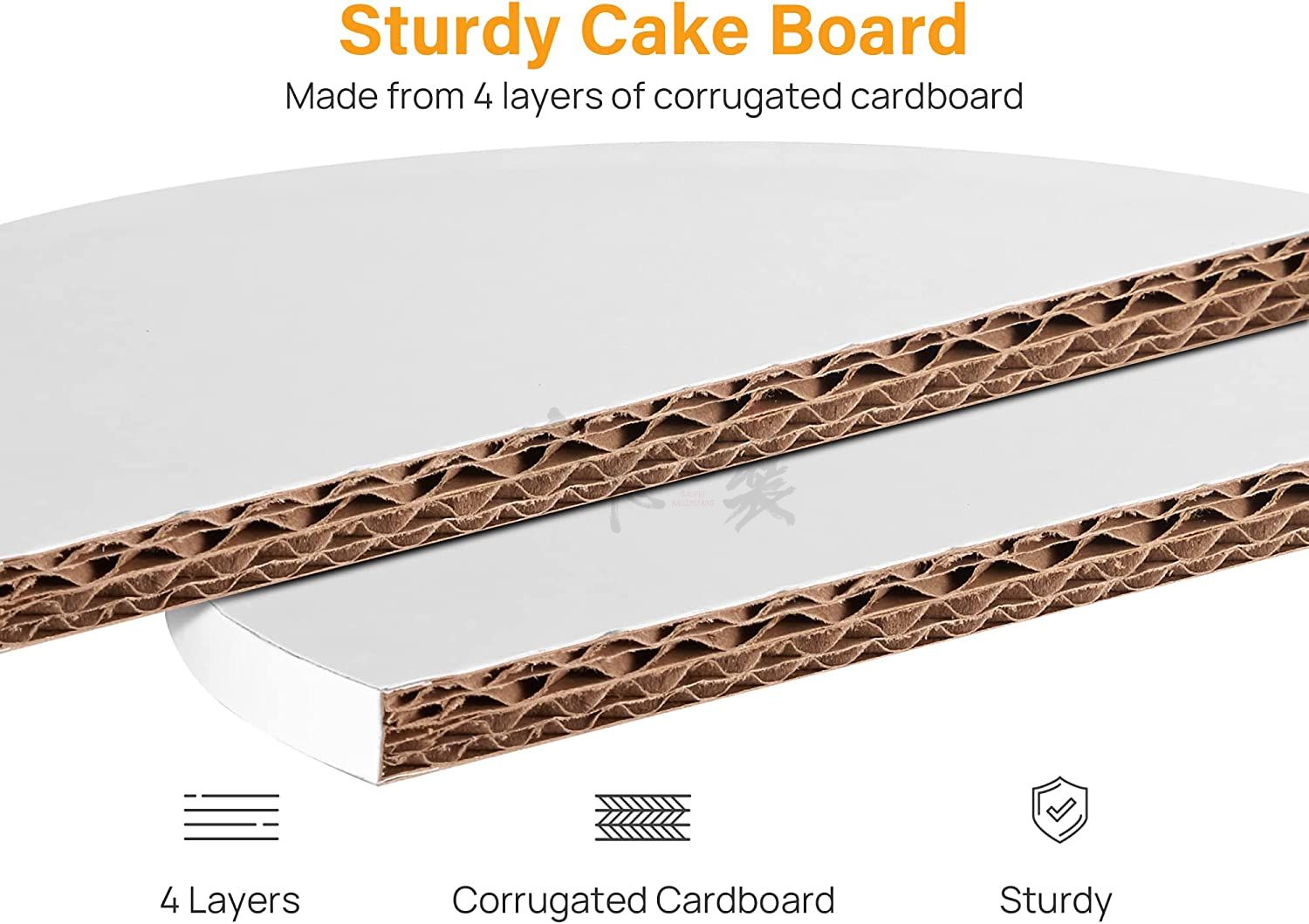 Cake Boards 12 Inch Round Cake Base, 1/2Inch Thick Cake Drums, Cake Decorating Corrugated Cardboard For Cakes