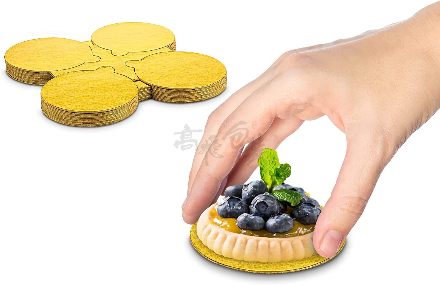 Custom Mini Round Golden Cardboard Cake Base Cake Paper Plates Circle Cardboard Base Dessert Board Base