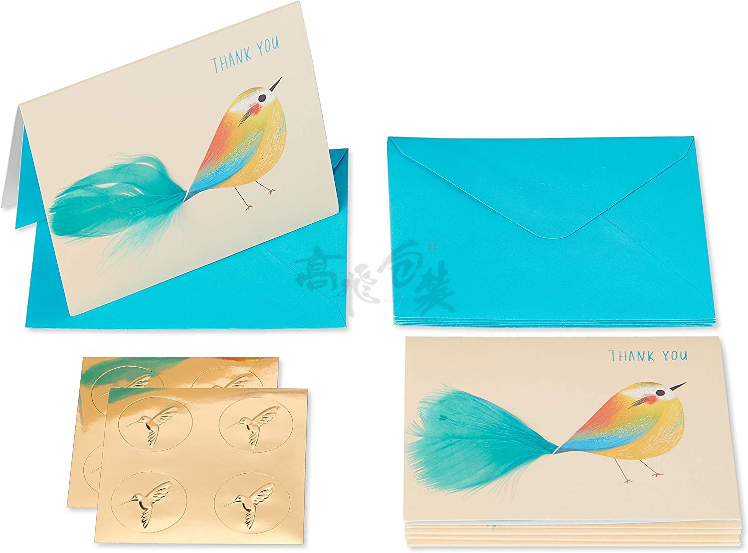 Custom Gold Professional Blank Inside Thank You Note Cards Bulk with Envelopes for Small Business and Wedding and Gift Cards and Christmas Graduation and Baby Shower