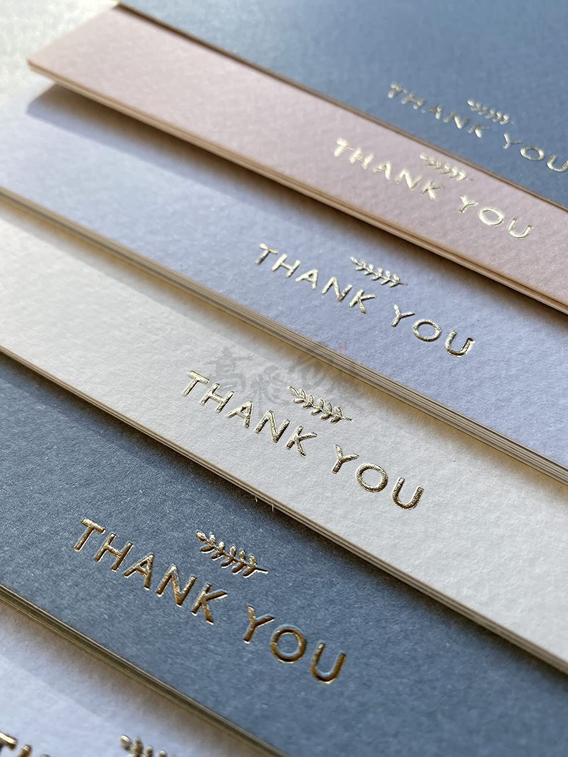 Custom Gold and Navy Thank You Notes Cards Assortment with Envelopes for Wedding and Bridal Shower and Baby Shower and Business and Graduation