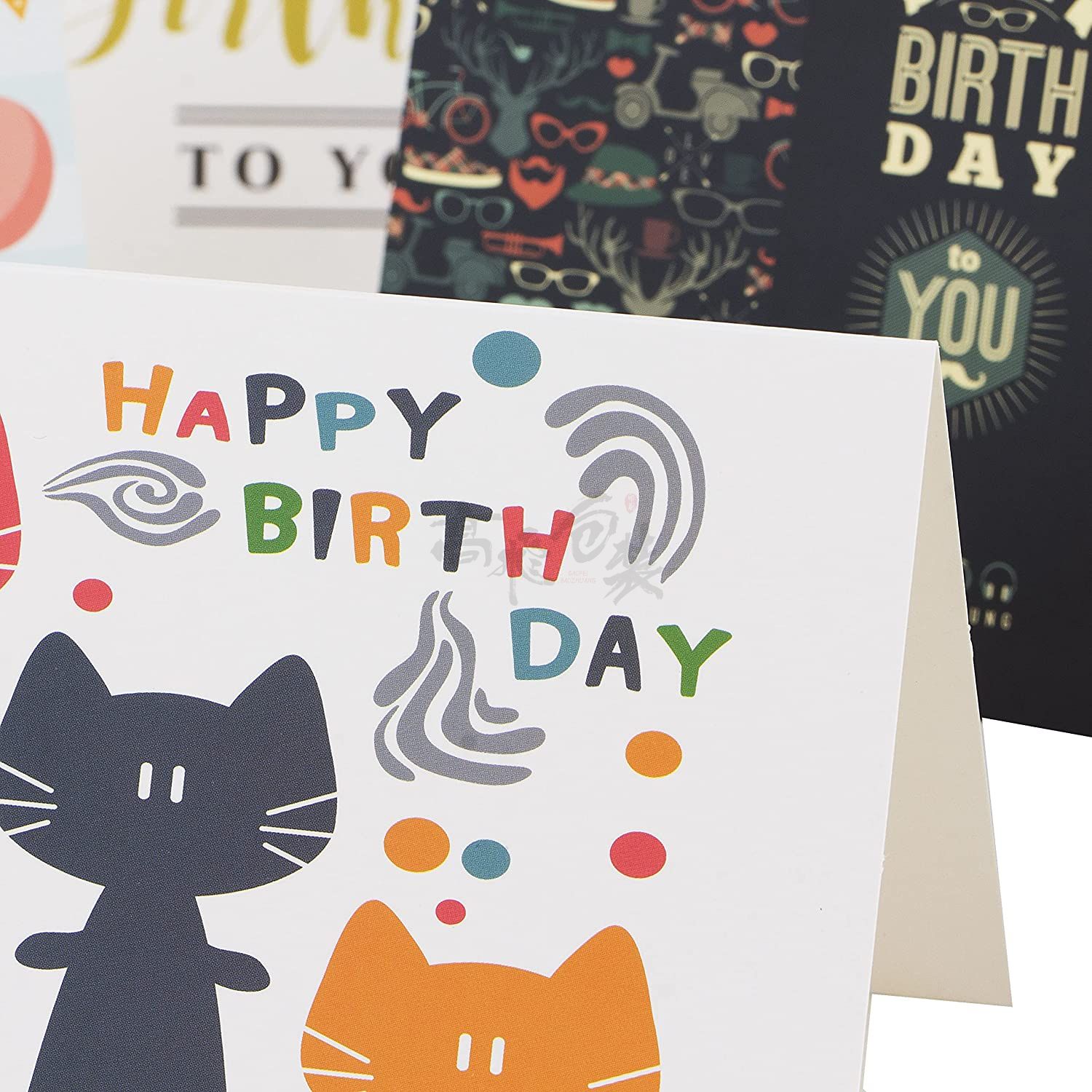 Custom Paper Envelopes and Labels Included Happy Birthday Cards Assortment With Greetings Inside Bulk Set Happy Birthday Cards