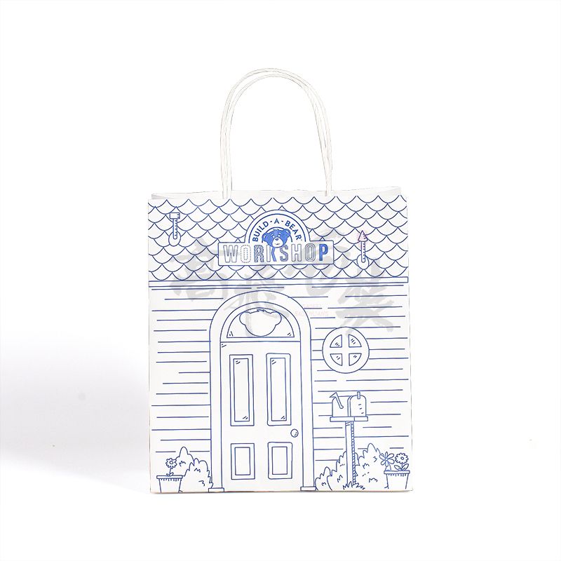 OEM Custom Luxury Gift Craft Shopping White Kraft Paper Bag With Handle Manufacturer Gift Paper Bag