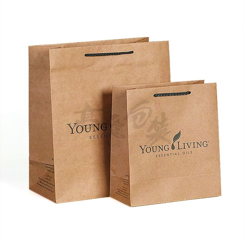 Recycled brown kraft paper bag with your own logo for shopping