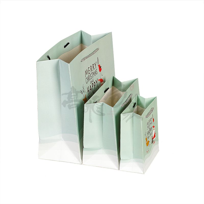 Custom Wholesale Fashion Merry Christmas Paper shopping drawstring bag for gifts