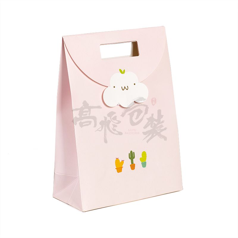 Hot sale Sweety custom Design luxury recycle paper bag supplier Pink Gift and Candy Paper Bag And Shipping bag With Hole
