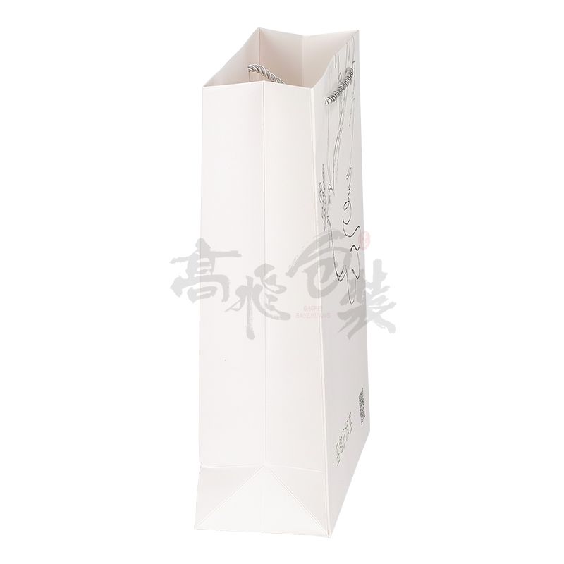 customizable recycle white kraft candy paper packaging bags with handles and logo