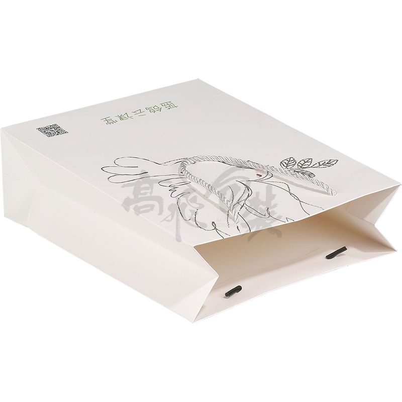 customizable recycle white kraft candy paper packaging bags with handles and logo