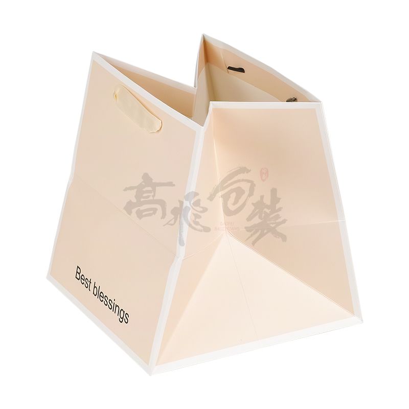 eco friendly large pink christmas gift paper packaging bags in bulk with handles for cosmetics