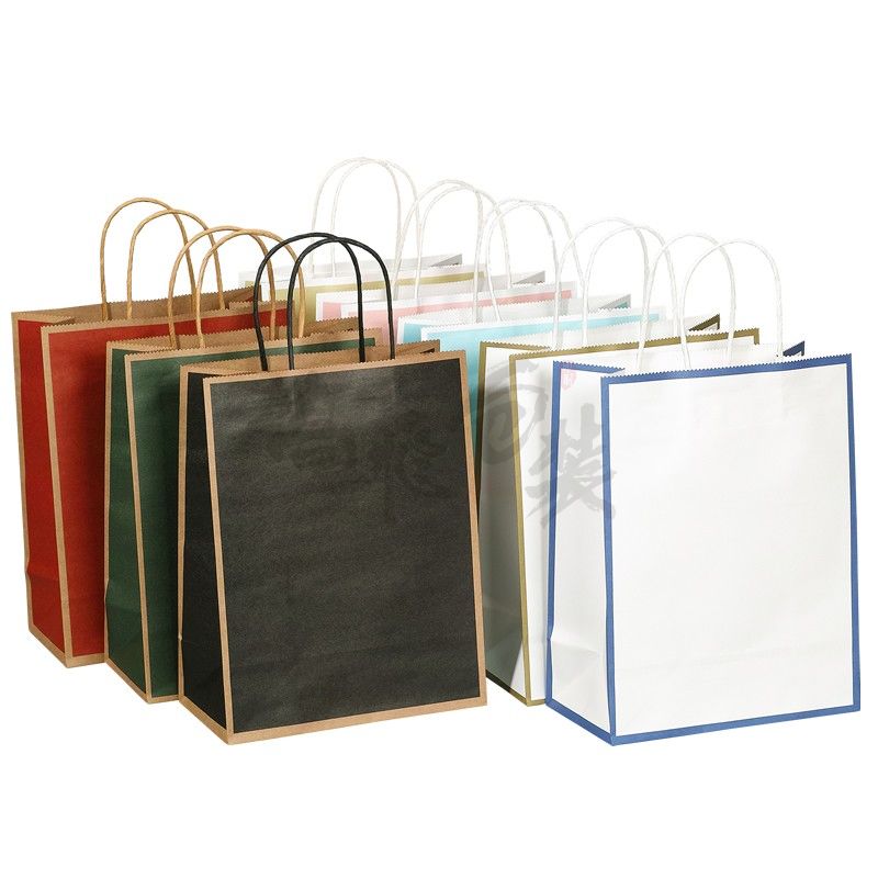 custom christmas craft shopping paper packaging gift bags with handles supplier