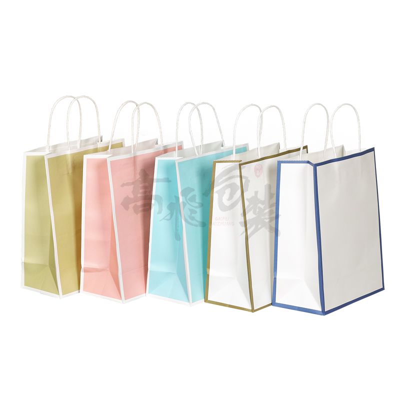 custom christmas craft shopping paper packaging gift bags with handles supplier