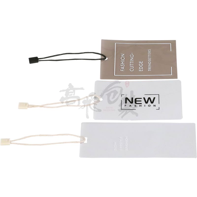 Luxury Cardboard Custom Design Printing Clothing Paper Swing Hang Tags With Cord/String