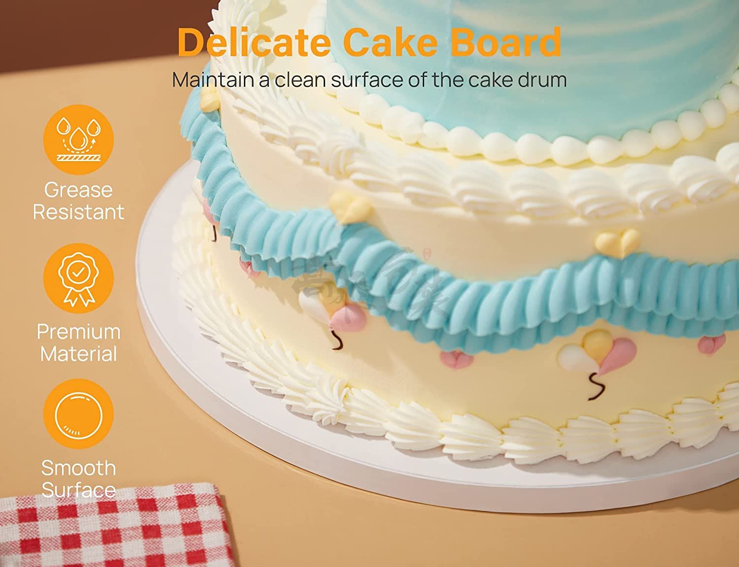 Cake Boards 12 Inch Round Cake Base, 1/2Inch Thick Cake Drums, Cake Decorating Corrugated Cardboard For Cakes
