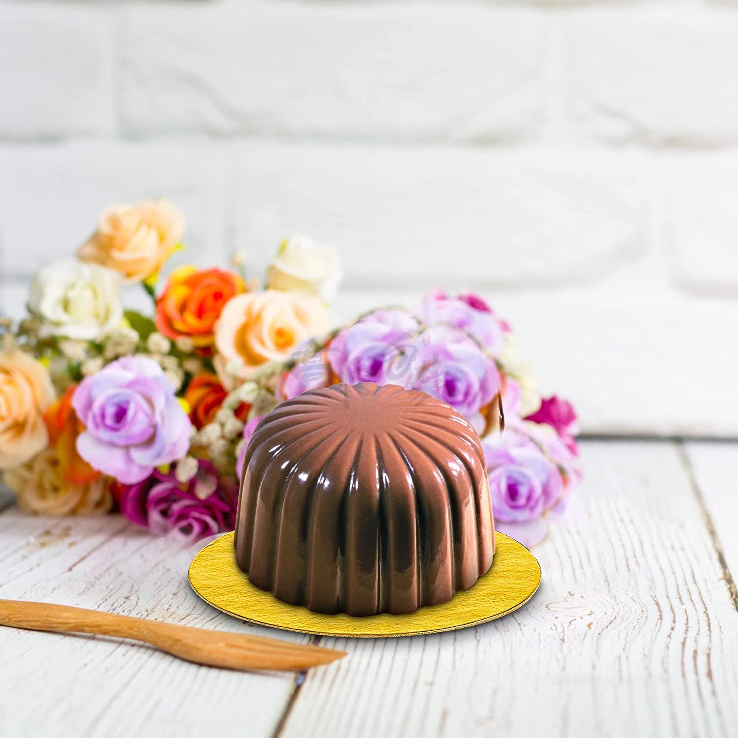 Custom Mini Round Golden Cardboard Cake Base Cake Paper Plates Circle Cardboard Base Dessert Board Base