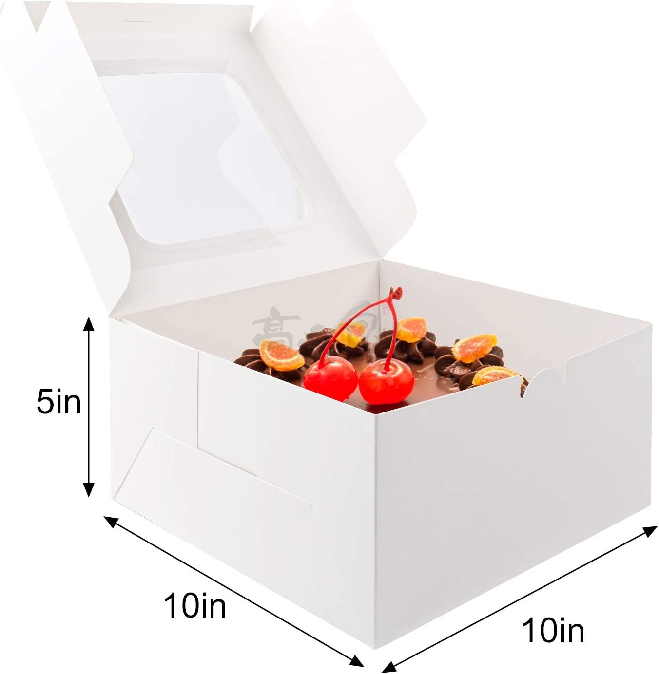 Wholesale White Bakery Wedding Cake Boxes 10 x 10 x 5 Inches Cake Boxes With Window 10 Inches Round Cake Base