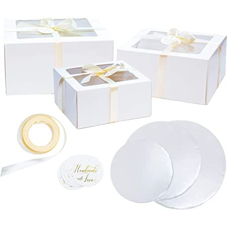 Wholesale White Bakery Wedding Cake Boxes 10 x 10 x 5 Inches Cake Boxes With Window 10 Inches Round Cake Base