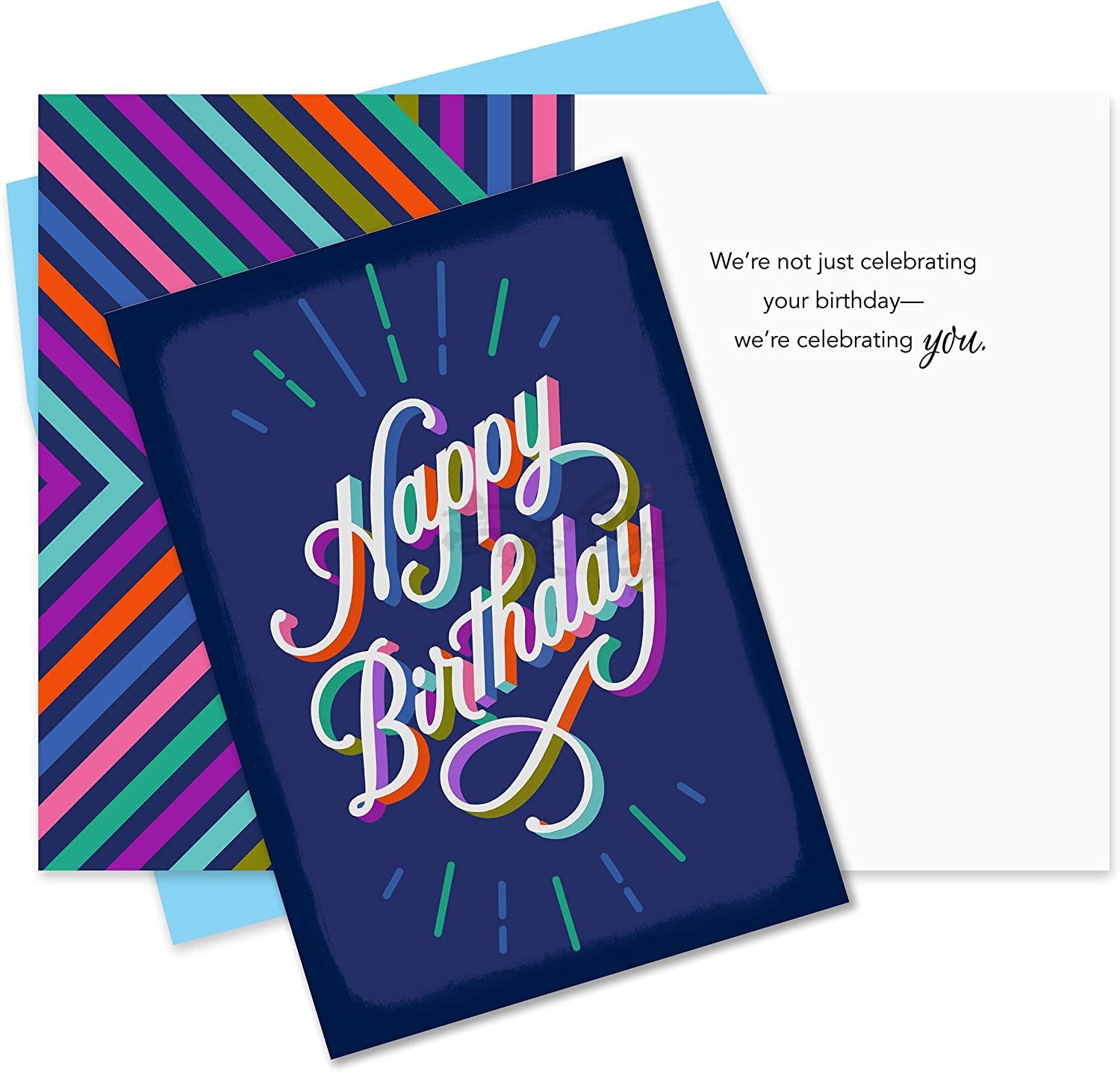 Custom Inside Happy Assorted Birthday Cards Assortment Bulk with Envelopes