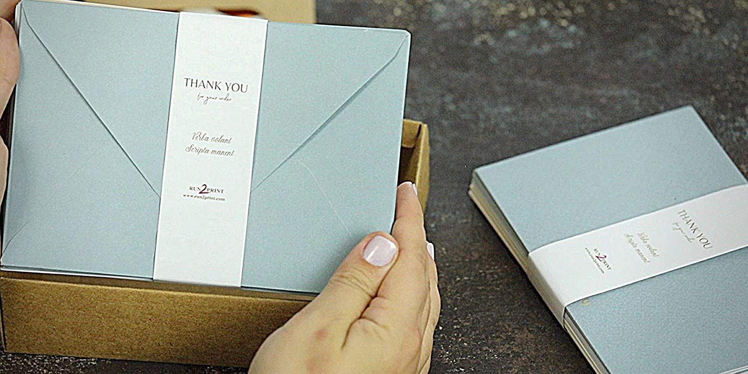 Custom Gold and Navy Thank You Notes Cards Assortment with Envelopes for Wedding and Bridal Shower and Baby Shower and Business and Graduation